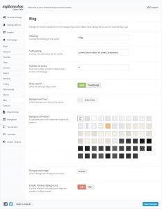 Onepage Blog Settings